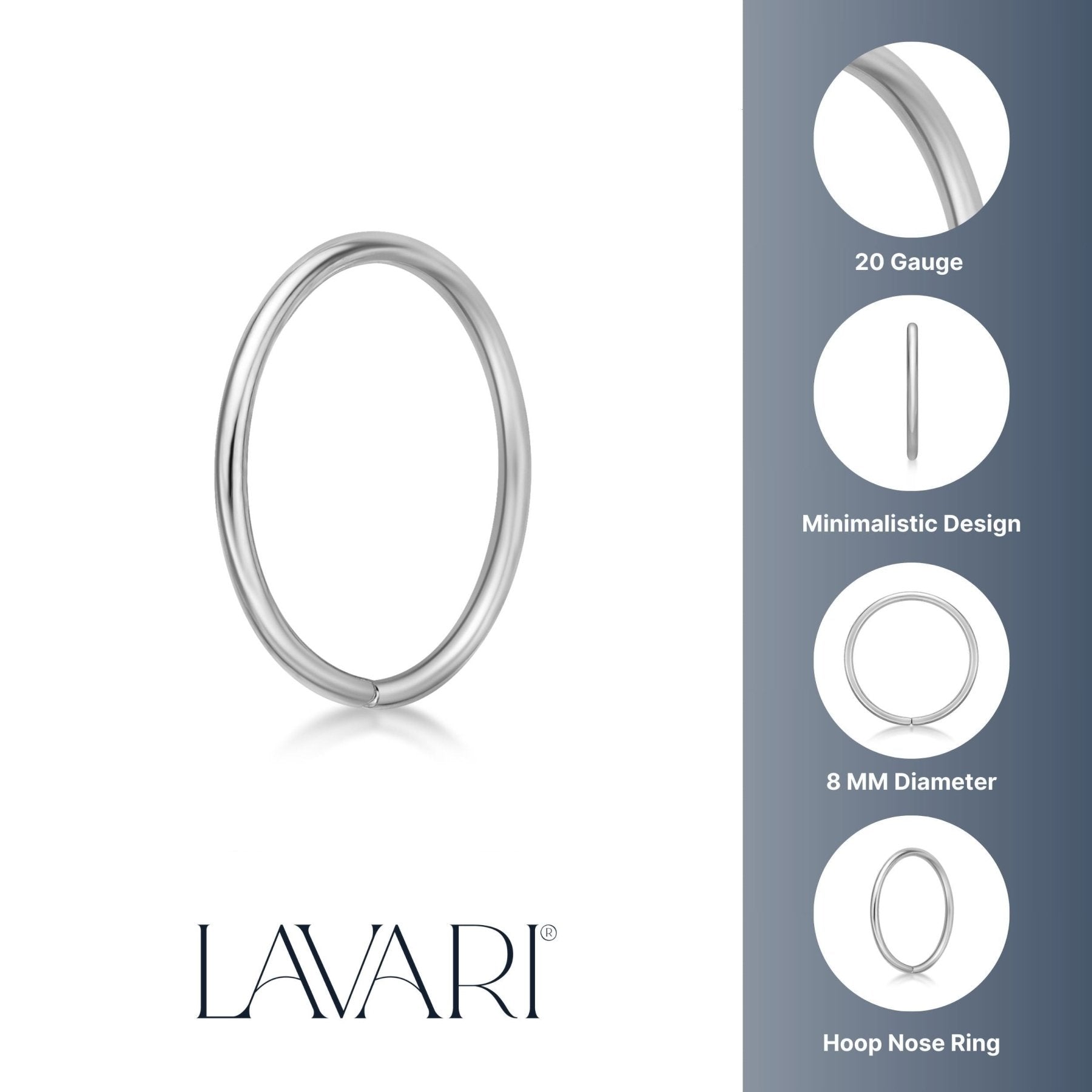 14K Nose Hoop - 20G