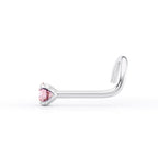 14K Crystal Curved Nose Ring - 20G