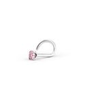 14K Crystal Curved Nose Ring - 20G