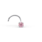 14K Crystal Curved Nose Ring - 20G