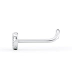 14K Cubic Zirconia Heart Curved Nose Ring - 20G