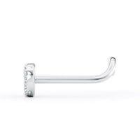 14K Cubic Zirconia Heart Curved Nose Ring - 20G