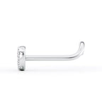 14K Cubic Zirconia Heart Curved Nose Ring - 20G