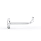 14K Cubic Zirconia Heart Curved Nose Ring - 20G