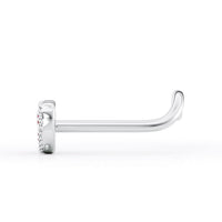 14K Cubic Zirconia Heart Curved Nose Ring - 20G