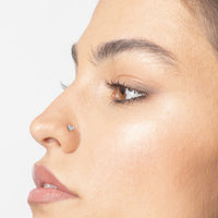 14K Cubic Zirconia Heart Curved Nose Ring - 20G