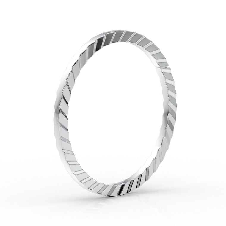 14K Ribbed Nose Hoop - 20G