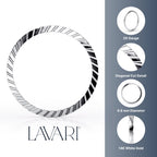 14K Ribbed Nose Hoop - 20G
