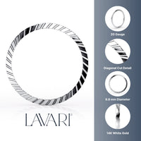 14K Ribbed Nose Hoop - 20G