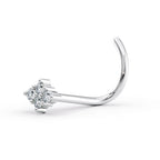 14K Cubic Zirconia Curved Nose Ring - 20G