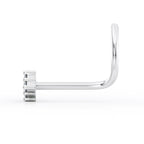 14K Cubic Zirconia Curved Nose Ring - 20G