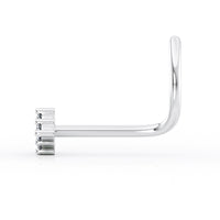 14K Cubic Zirconia Curved Nose Ring - 20G
