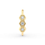 14K Gold Hexagon 0.025 Carat Lab Grown Diamond Nose Hoop - 20G
