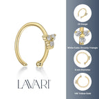14K Gold Triangle Nose Hoop - 20G