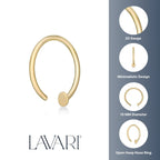 14K Open Hoop Nose Ring - 20G