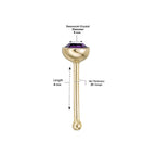 14K Stragiht Bone Purple Swarovski Nose Stud - 20G