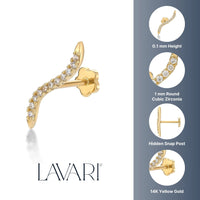 Cubic Zirconia Wave Cartilage Earring