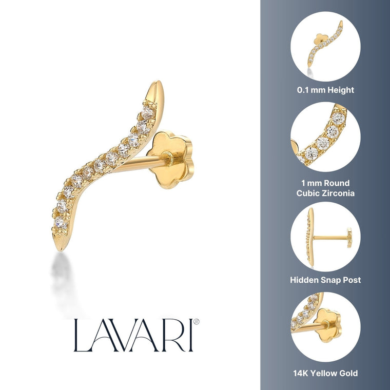 Cubic Zirconia Wave Cartilage Earring
