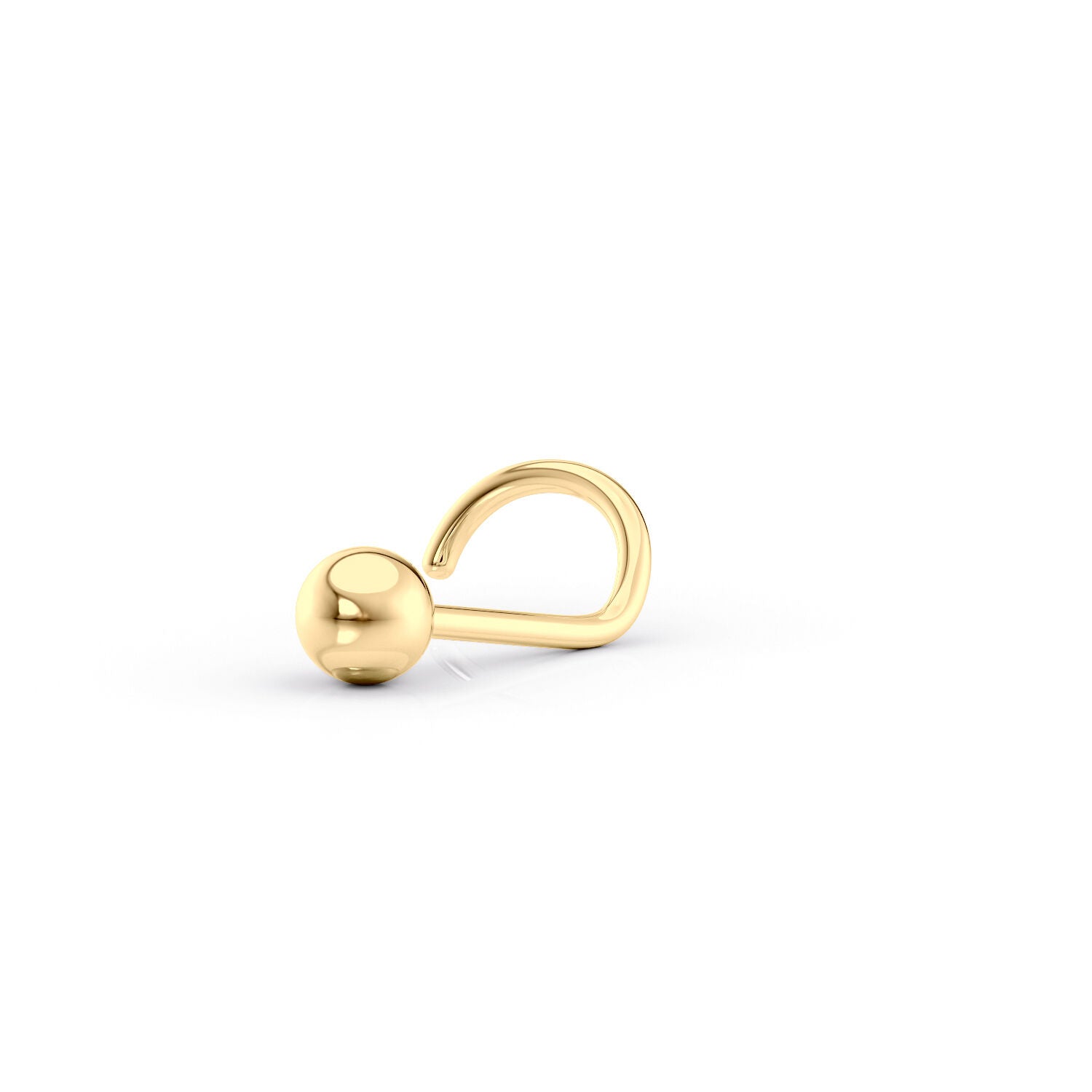 14K Ball Curved Nose Ring - 20G