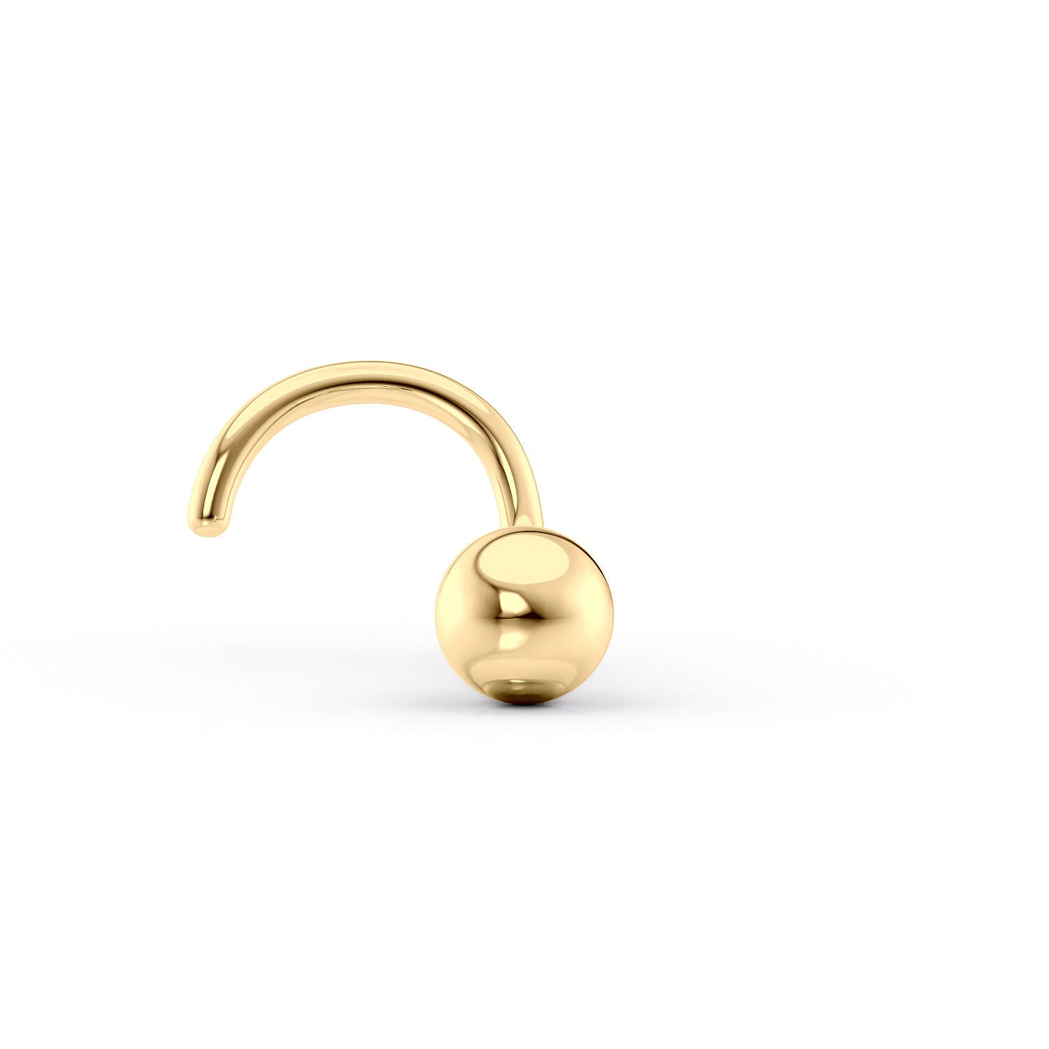 14K Ball Curved Nose Ring - 20G