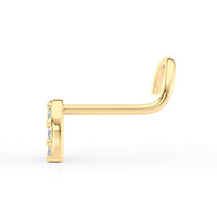 14K Horseshoe Cubic Zirconia Curved Nose Ring - 20G