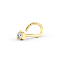 14K Cubic Zirconia Curved Nose Ring - 20G