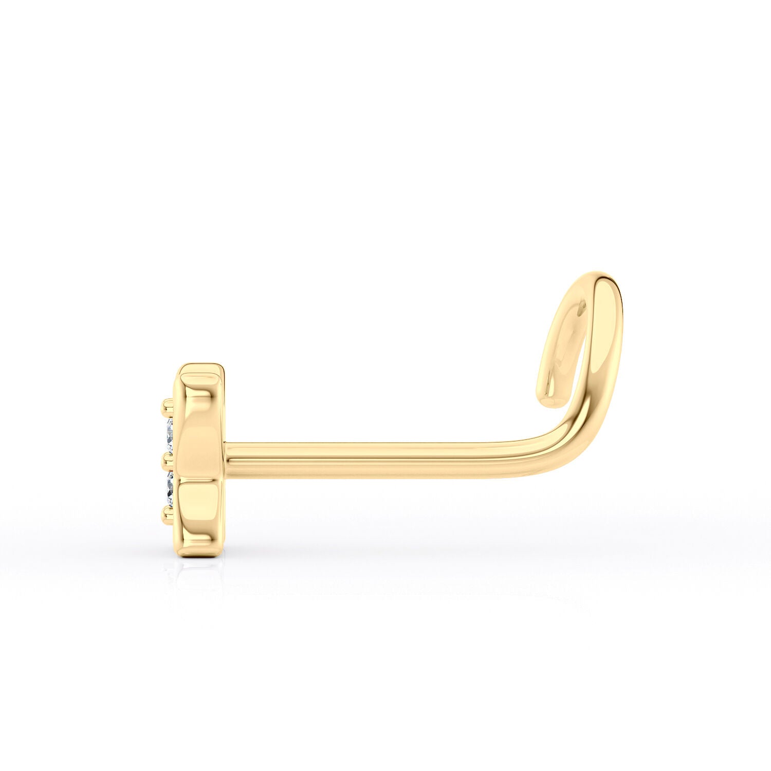 14K Cubic Zirconia Butterfly Curved Nose Ring - 20G