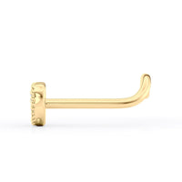 14K Cubic Zirconia Heart Curved Nose Ring - 20G