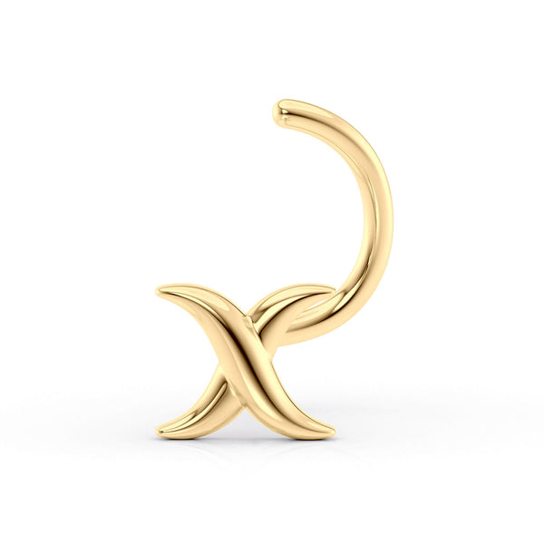14K X Curved Nose Ring - 20G