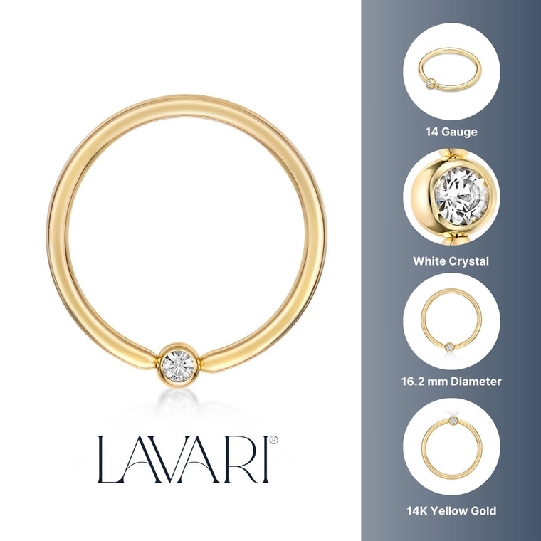 Swarovski Crystal Captive Bead Nipple Hoop - 14G