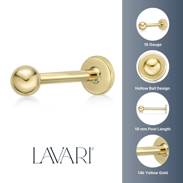 Hollow Ball Labret Stud - 16G