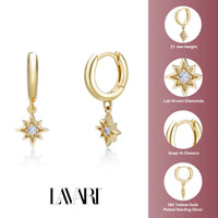 Small Star Dangle Huggie Earrings