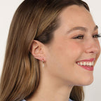 Dangle Cross Huggie Earrings