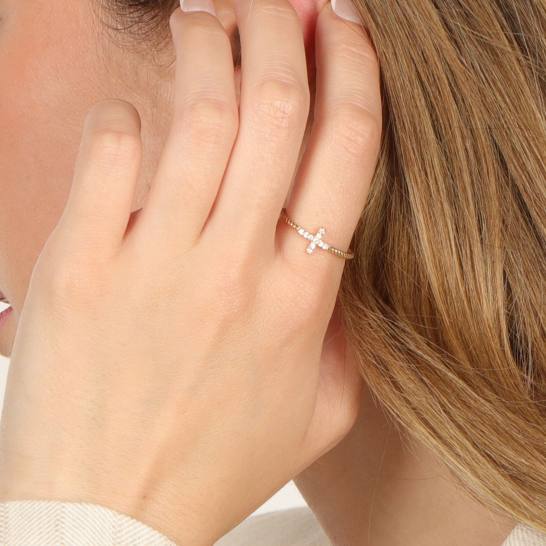 Lab Grown Diamond Cross Ring