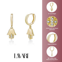 Hamsa Huggie Hoop Earrings