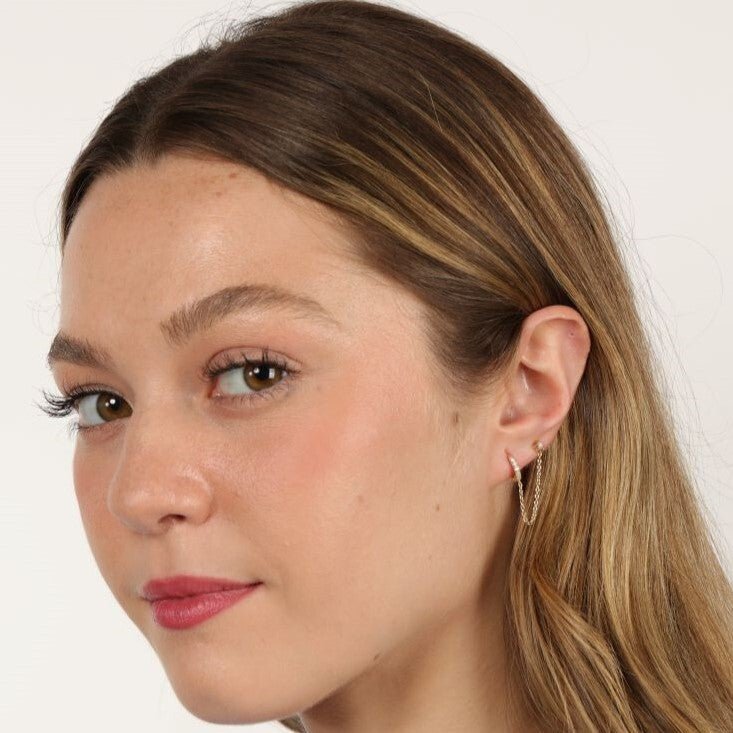 Chain Stud and Huggie Earring