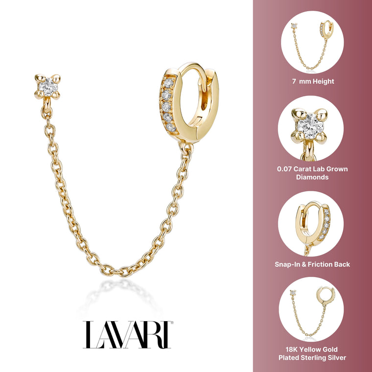 Chain Stud and Huggie Earring