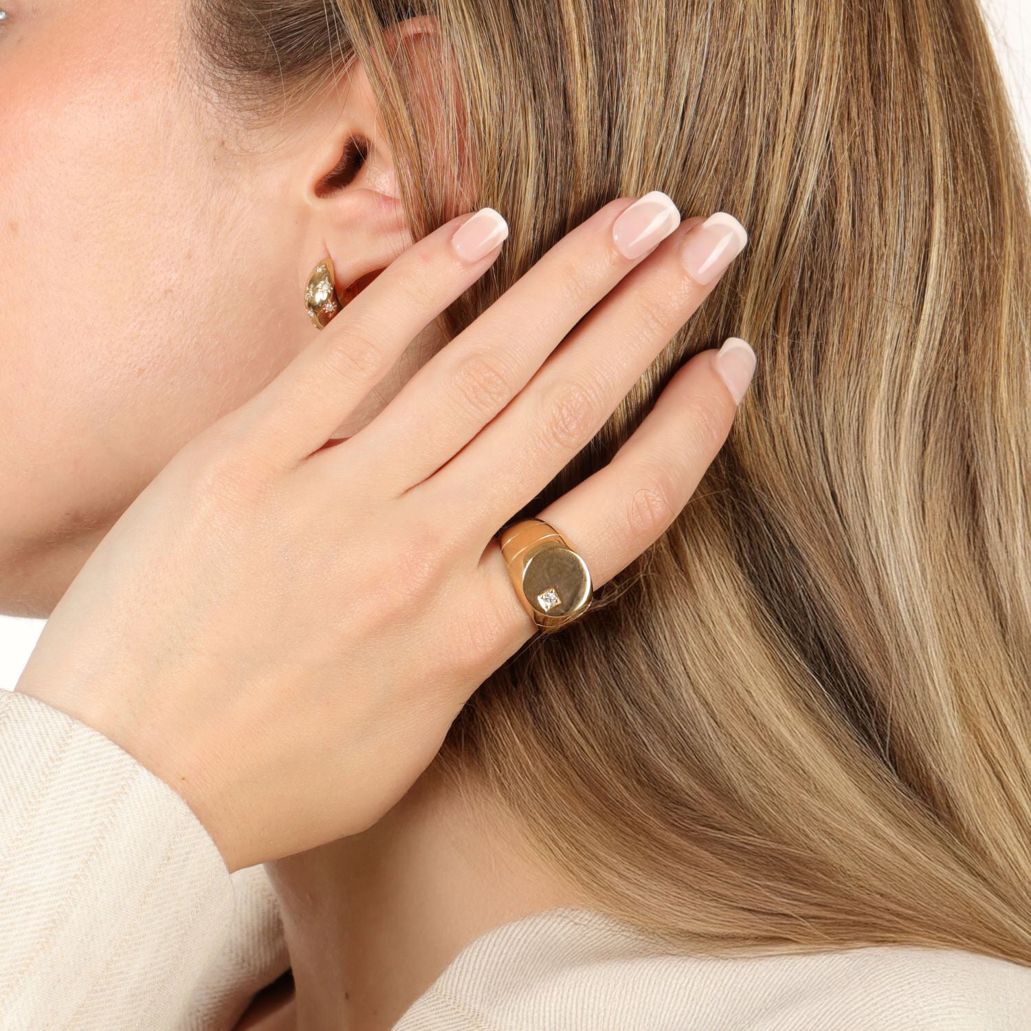 Lab Grown Diamond Chunky Signet Ring