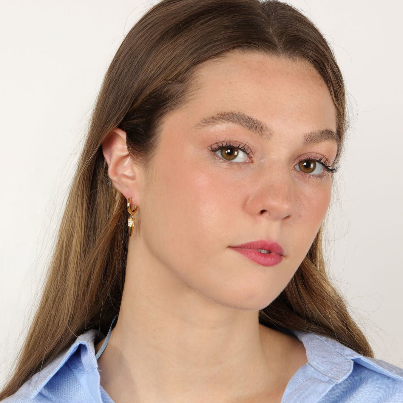 Large Spike Huggie Earrings