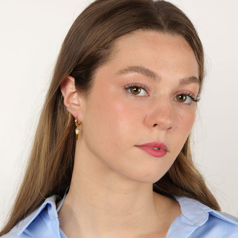 Large Spike Huggie Earrings