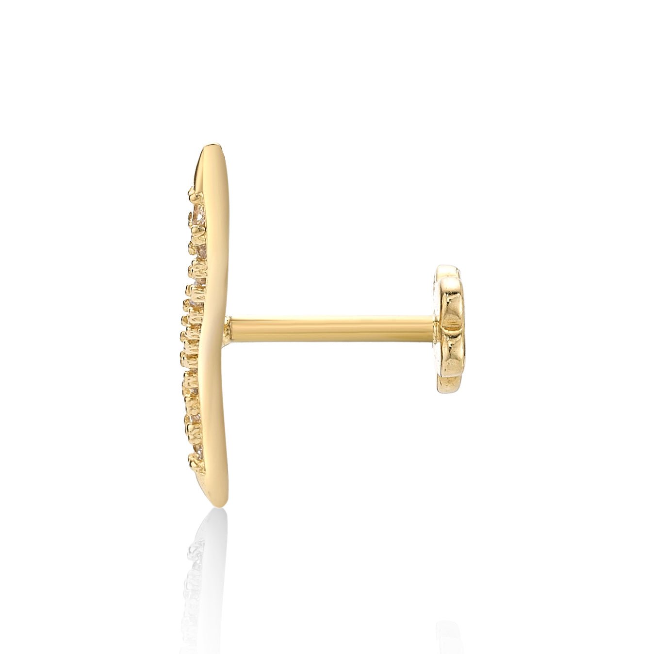 Cubic Zirconia Wave Cartilage Earring