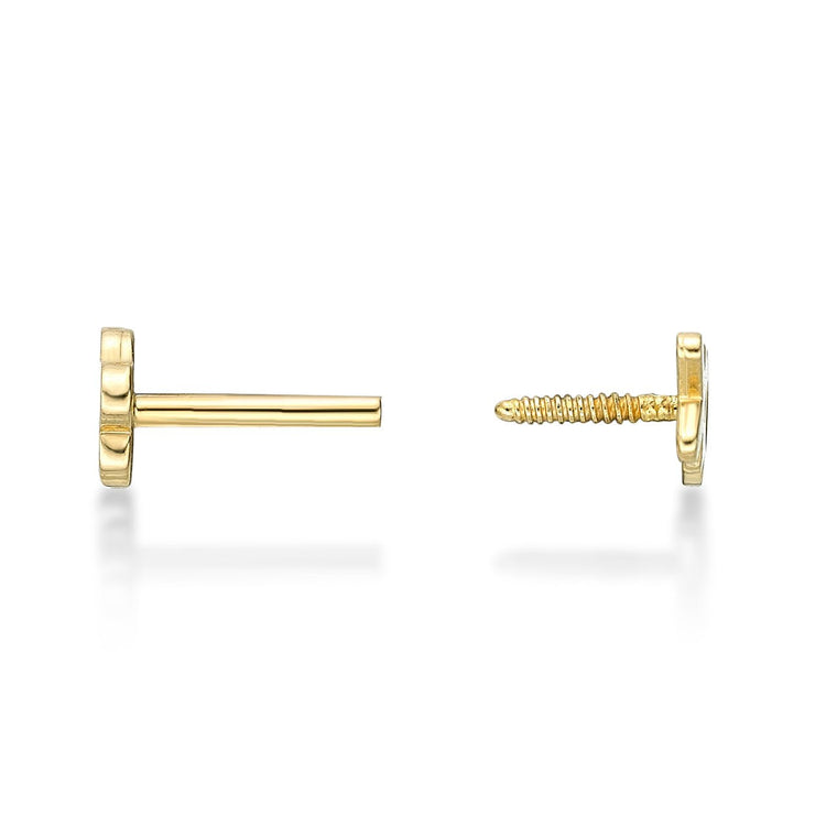14K Yellow Gold XO Cartilage Earring