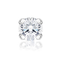 14K Gold Straight Bone Diamond Nose Stud - 22G