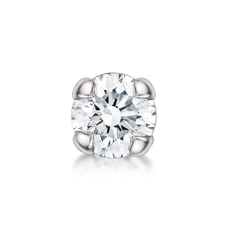 14K Gold Straight Bone Diamond Nose Stud - 22G