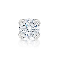 14K Gold Straight Bone Diamond Nose Stud - 22G