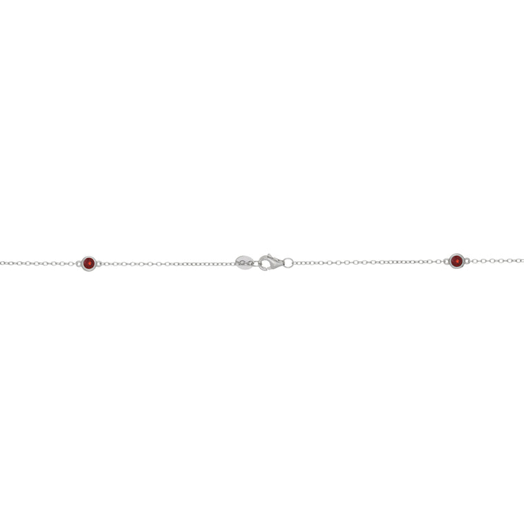 Birthstone Station Necklace in Sterling Silver