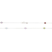 Birthstone Station Necklace in Sterling Silver