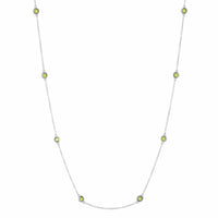 Birthstone Station Necklace in Sterling Silver