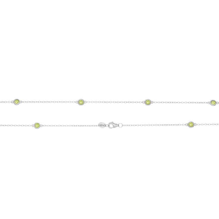 Birthstone Station Necklace in Sterling Silver
