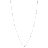 Birthstone Station Necklace in Sterling Silver